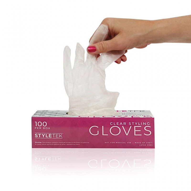 STYLETEK Deluxe Touch Coloring Gloves - CLEAR (MEDIUM) THUMBNAIL