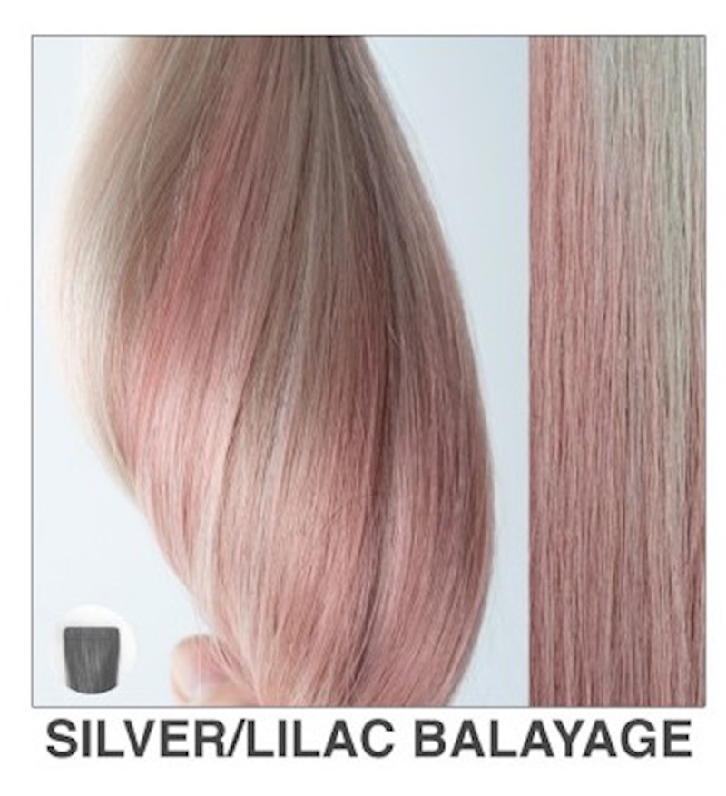 18" Tape In [Color Splash] (#Silver / Lilac) THUMBNAIL