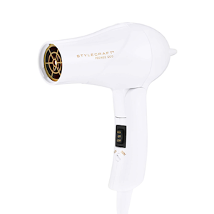 PEEWEE - 1200 FOLDING HANDLE TRAVEL HAIR DRYER (White) (Style Craft) THUMBNAIL