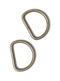 Antique Brass D-Rings – 1" – set of 2 THUMBNAIL