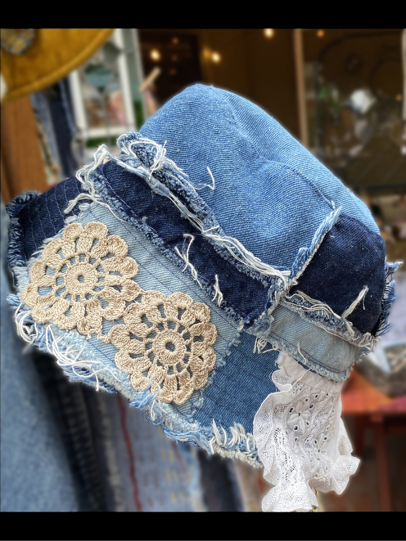 Denim & Lace Bucket Hat THUMBNAIL