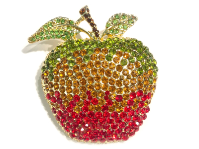 Crystal Apple Brooch MAIN