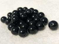 Black Smooth Round 10mm Glass Beads – price per bead THUMBNAIL
