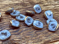 Gray - Blue Glass Button THUMBNAIL