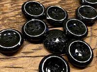 Black Faceted Shinny Plastic Buttons THUMBNAIL