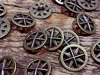 Compass Round Metal Button THUMBNAIL