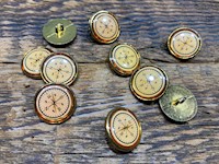 Vintage Compass Plastic Buttons THUMBNAIL