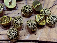 Gold Filigree Domed Plastic Buttons THUMBNAIL