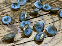 Gray - Blue Glass Button - small THUMBNAIL