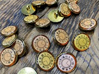 Vintage Clock Face Plastic Buttons THUMBNAIL