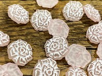 Pink Flower Plastic Button THUMBNAIL