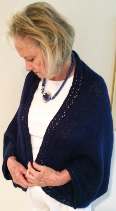 Knit & Crochet with Sheilah: Focus on Lacy or Cable Edge Knitted Shrug MAIN