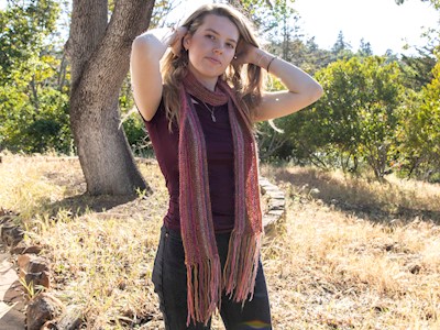 Color Your World Knitted Fringed Scarf LARGE
