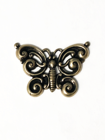 Cast Metal Charm with Antique Bronze Finish – Butterfly MAIN