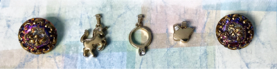 Charm and Bead Card with Glass Buttons and Rhinestone Charms MAIN