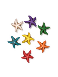 Starfish Charms/ Beads  Multi-Color Howlite bag of 7 THUMBNAIL