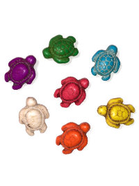 Turtle Charms/ Beads - Multi-Color Howlite bag of 7 THUMBNAIL