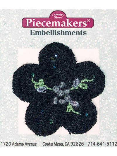 Cotton Flower Applique – Black MAIN