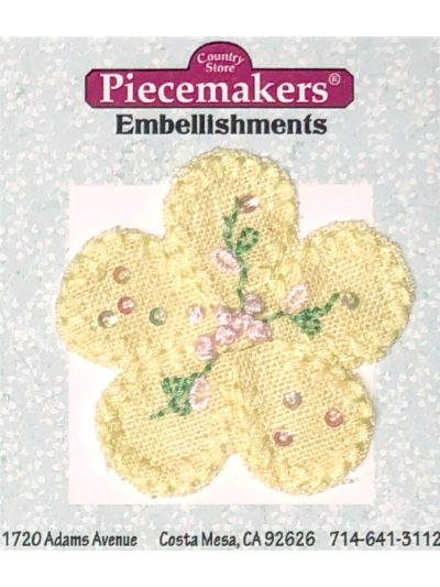 Cotton Flower Applique – Yellow MAIN