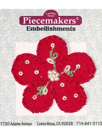 Cotton Flower Applique – Red MAIN