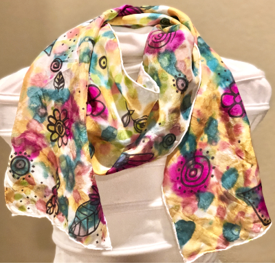 Alcohol Ink Painted Silk Scarves MAIN