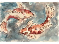 Watercolor Koi Painting THUMBNAIL
