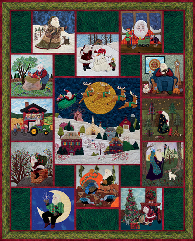 Piecemakers 2012 Calendar Quilt — "Here Comes Santa Claus