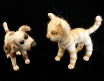 Needle Felted and Polymer Clay Dogs and Cats MAIN