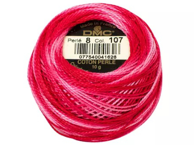 DMC #8 Perle Cotton Ball – Col. 107 Metallic Carmine Red MAIN
