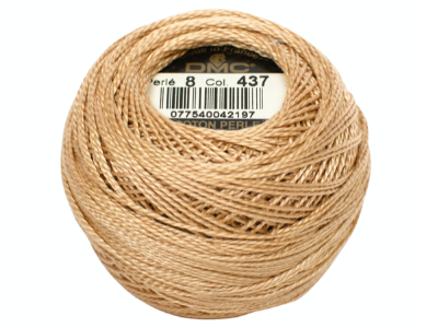 DMC #8 Perle Cotton Ball – Col. 437 Tan MAIN