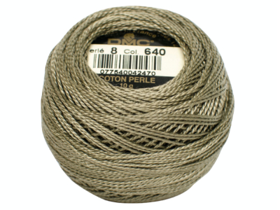 DMC #8 Perle Cotton Ball – Col. 640 Light Army Green MAIN