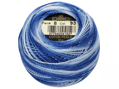 DMC #8 Perle Cotton Ball – Col. 93 Variegated Cornflower Blue MAIN