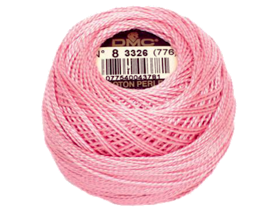 DMC #8 Perle Cotton Ball – Col. 3326 Lt Rose LARGE