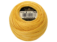 DMC #8 Perle Cotton Ball – Col. 743 Med Yellow THUMBNAIL