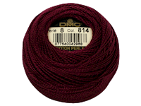 DMC #8 Perle Cotton Ball – Col. 814 Dk Garnet THUMBNAIL