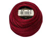 DMC #8 Perle Cotton Ball – Col. 816 Garnet THUMBNAIL