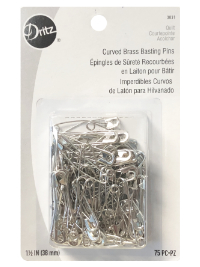 Curved Brass Basting Pins – 1-1/2" (38 mm) – 75 pc THUMBNAIL