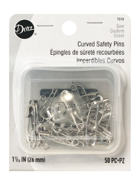 Curved Safety Pins – 1-1/16" (26 mm) – 50 pc THUMBNAIL