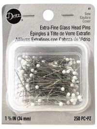 Extra-Fine Glass Head Pins – 1 3/8" (34mm) – 250 ct. THUMBNAIL