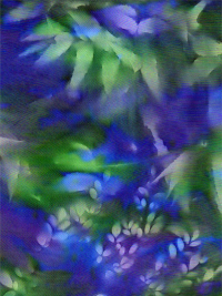 Batik Textiles "Bali SunPrints" # 0616 – Leaf Print on Jewel Tones THUMBNAIL