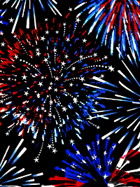 Kanvas Studio "Red, White & True" # 09703-12 – Fireworks on Black THUMBNAIL