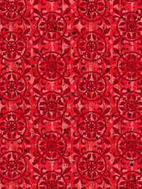 Northcott "Sanctuary" # 10074-24 – Circle and Fleur de Lis Pattern on Scarlet Red THUMBNAIL