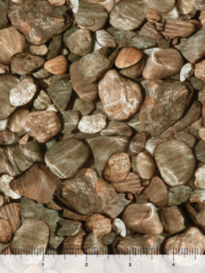 QT Fabrics "Open Air" # 1649-28110-A-Brown - Brown Rocks MAIN