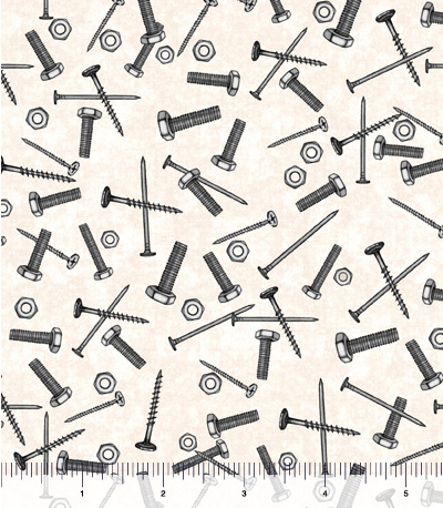 QT Fabrics "A Little Handy" # 1649-28199-E – Nails, Nuts and Bolts MAIN