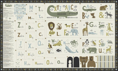 Moda "ABC XYZ" # 20810-11-MULTI – ABC Book Panel MAIN