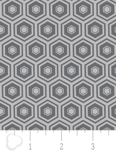 Camelot Fabrics "Mixology Coordinates" # 2142-0042 – Gray on Gray Honeycomb Print MAIN