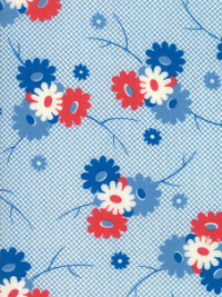 Moda "Sweet Harmony" # 21753-14 – Posies on Blue THUMBNAIL