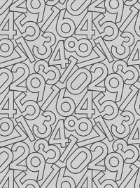 Paintbrush Studio Fabrics "English Lesson" # 22893 – Hollow Numbers on Gray THUMBNAIL