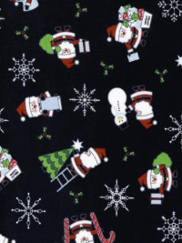 Moda "Candy Cane Lane" # 24120-15-Charcoal – Santas on Black THUMBNAIL