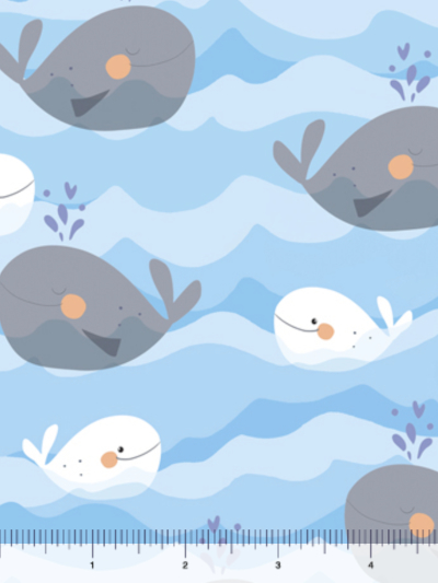 QT Fabrics "Whale of a Time" # 1649-28099-B – Whales in the Ocean MAIN